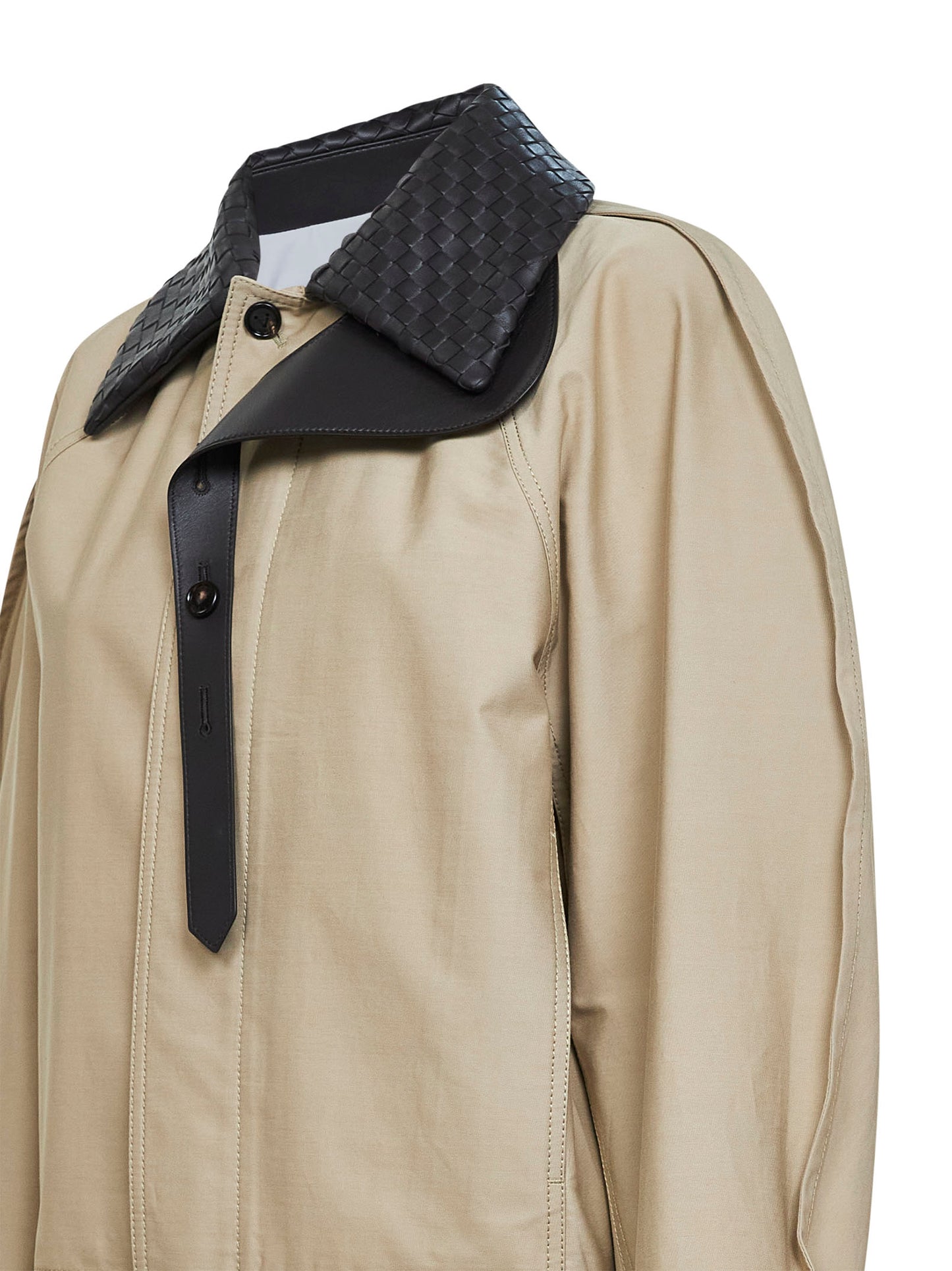 Sahara cotton jacket with leather collar