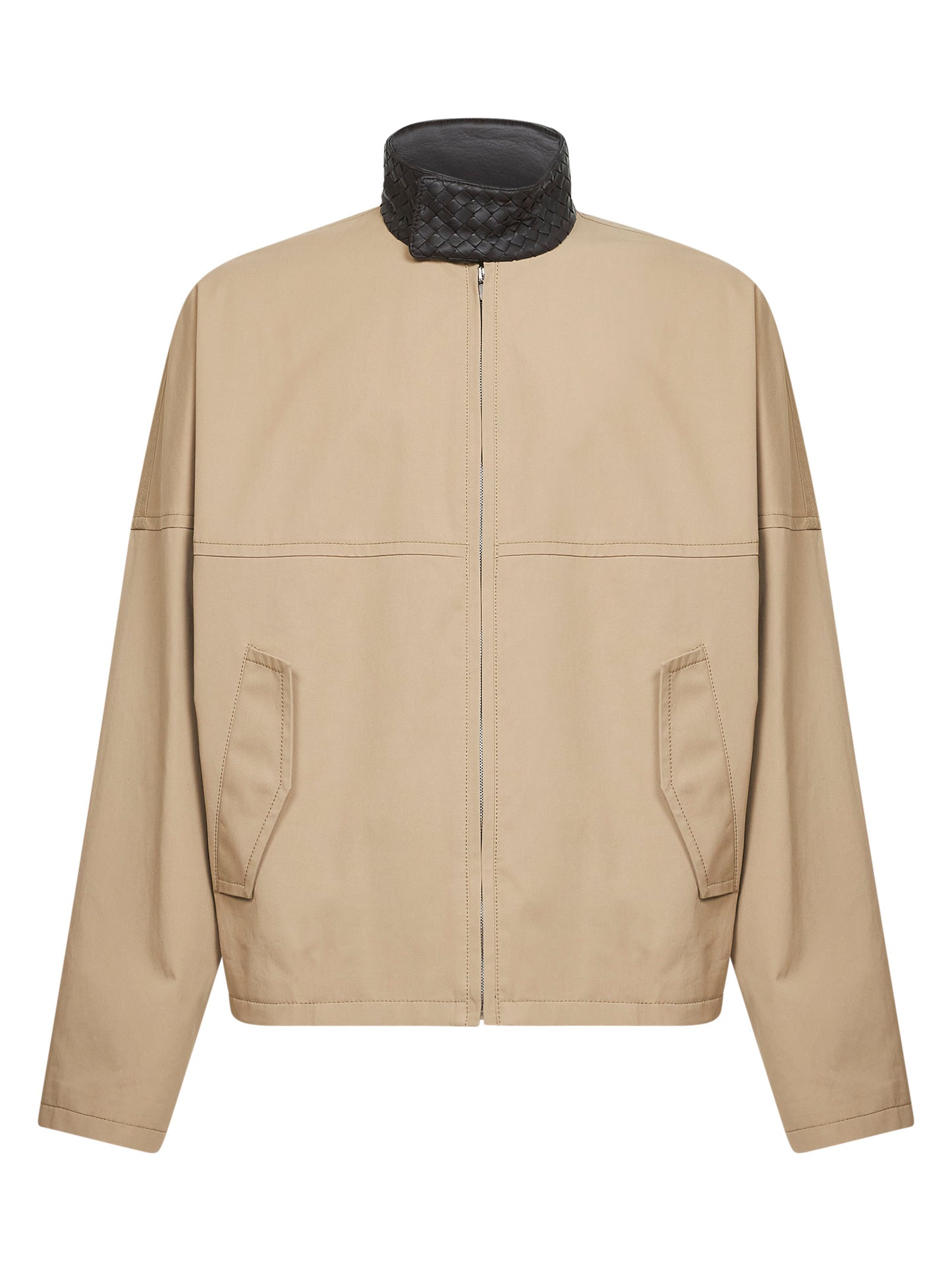Giacca Harrington in cotone compatto sahara