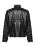 Giacca bomber in nappa nera con collo Intrecciato
