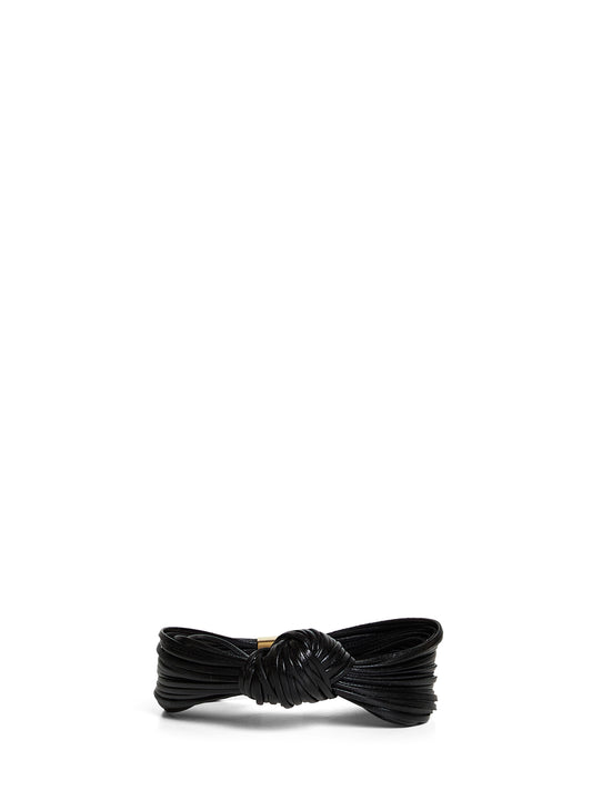 Bracciale Knot in pelle nera