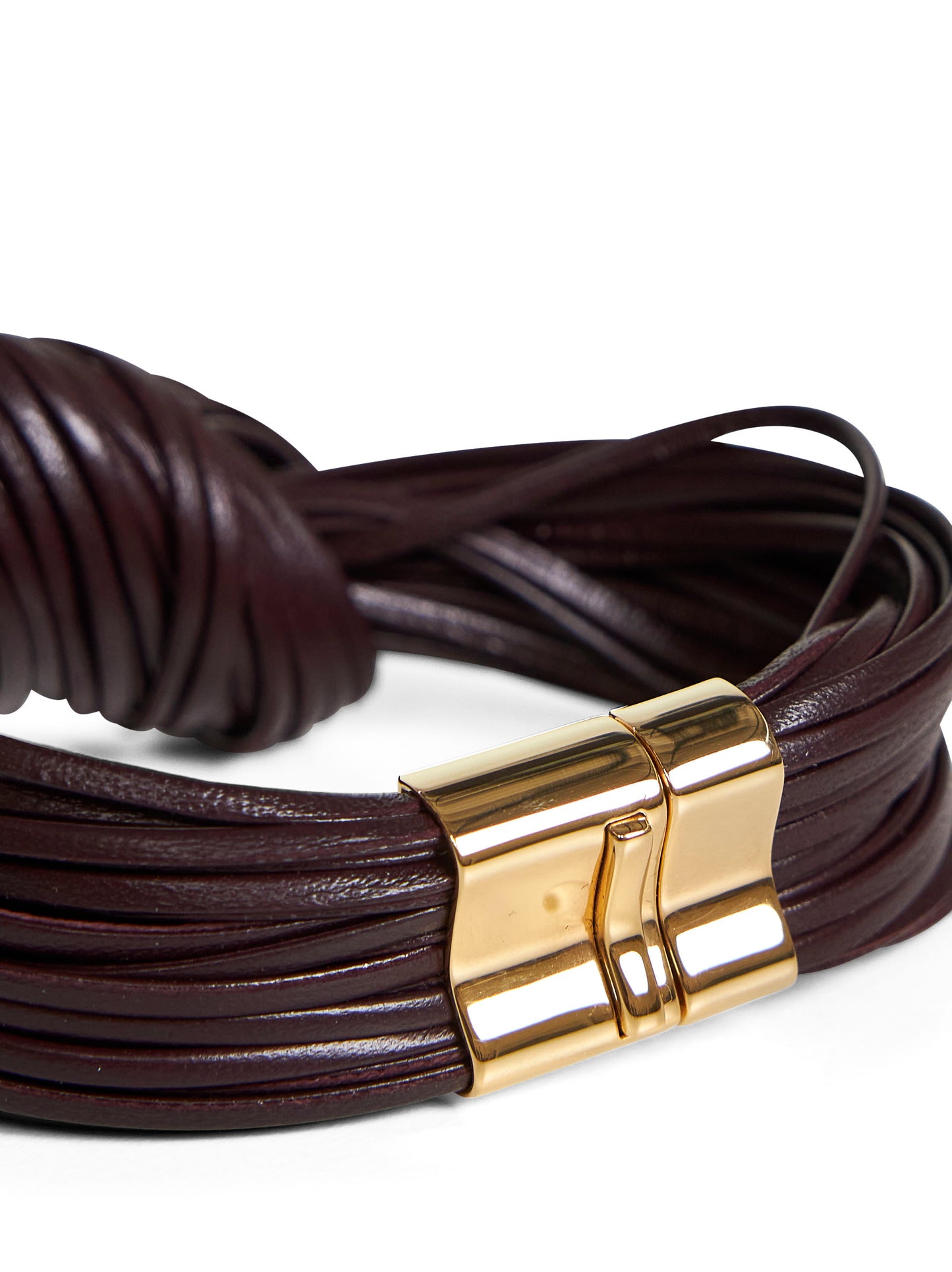 Bracciale Knot in pelle bordeaux
