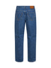 Jeans a gamba ampia in denim blu medio