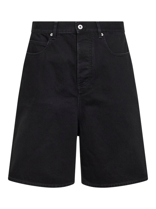 Bermuda in denim nero sbiadito