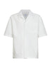Camicia bowling in popeline di cotone gesso