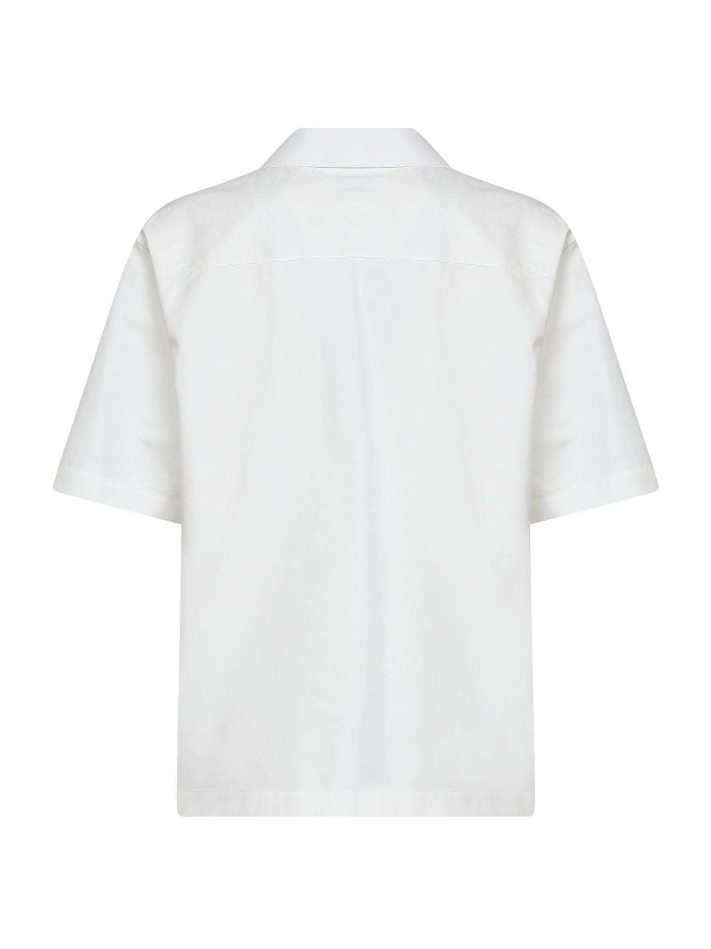 Camicia bowling in popeline di cotone gesso