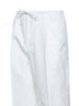 White cotton poplin drawstring trousers