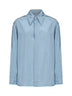 Camicia in viscosa e seta parachute azzurra