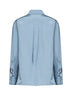 Camicia in viscosa e seta parachute azzurra