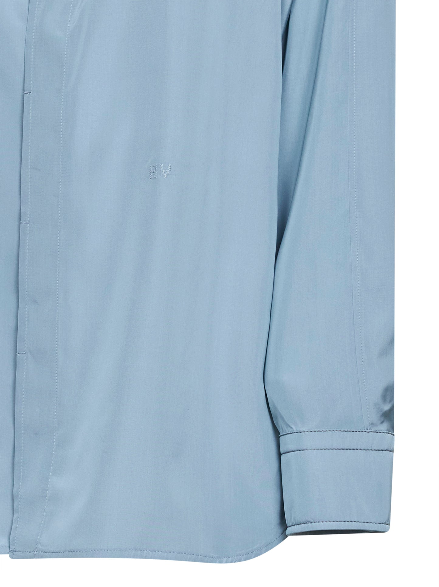 Camicia in viscosa e seta parachute azzurra