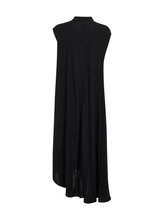 Abito asimmetrico in jersey di viscosa crêpe nero