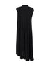 Abito asimmetrico in jersey di viscosa crêpe nero