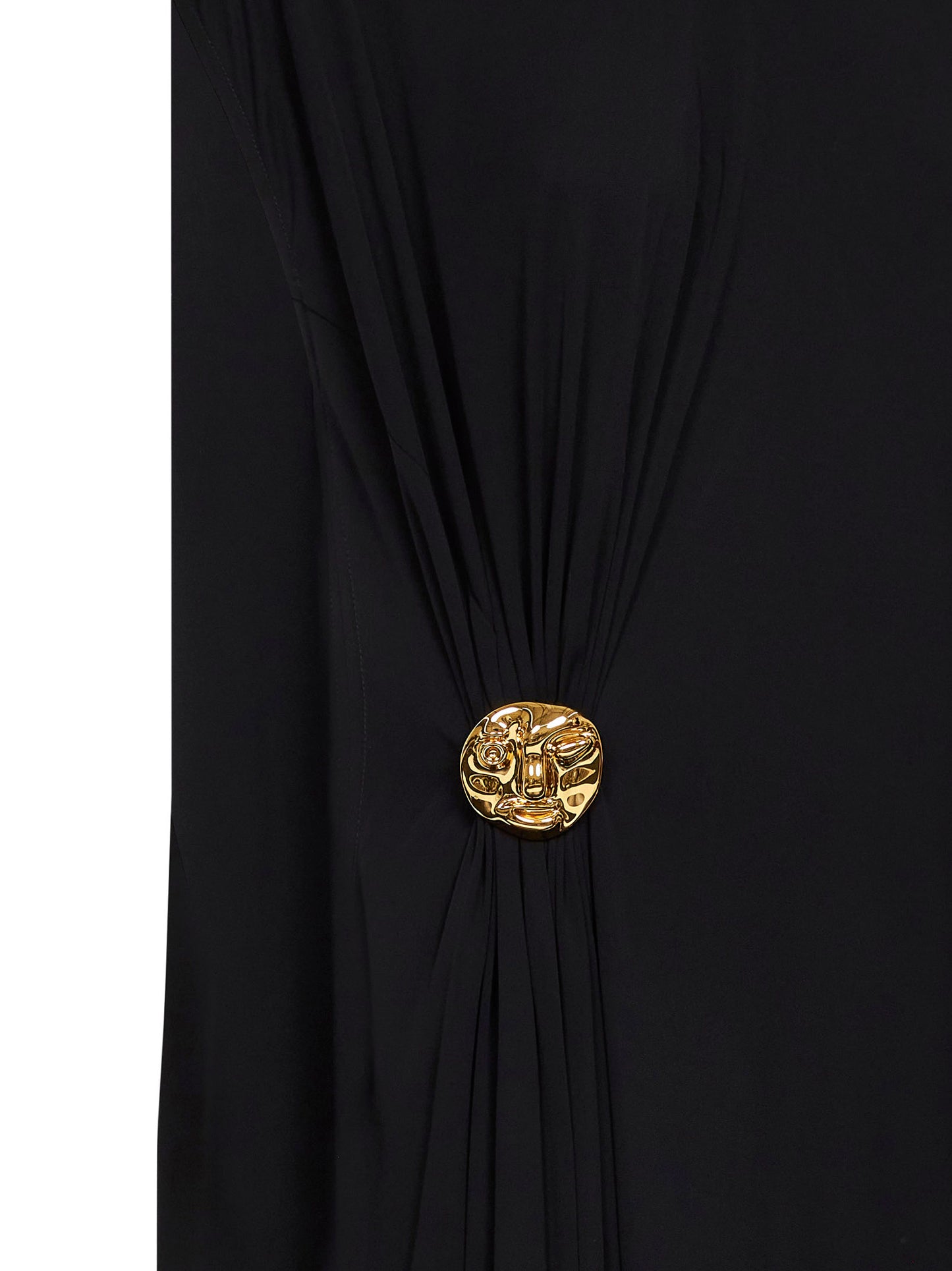 Abito asimmetrico in jersey di viscosa crêpe nero