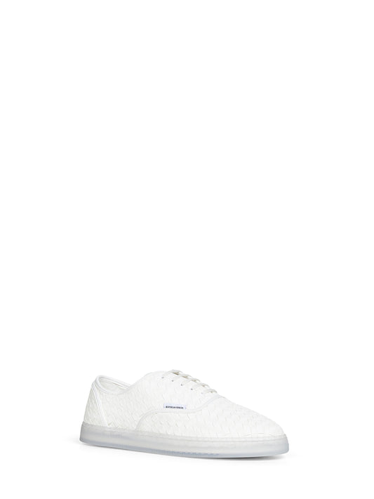White Intrecciato nappa leather Serena sneakers