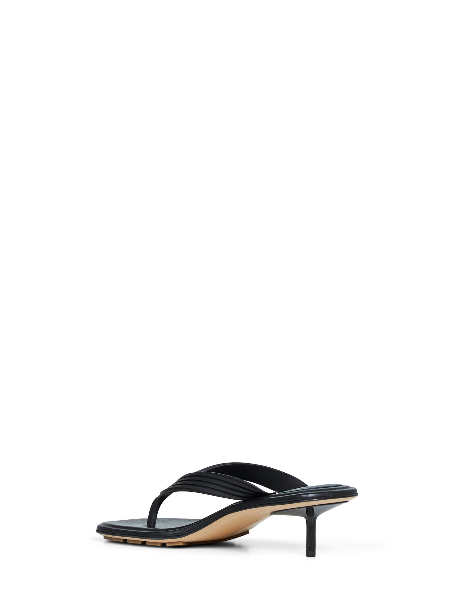 Black matte rubber Sampieri thong sandals