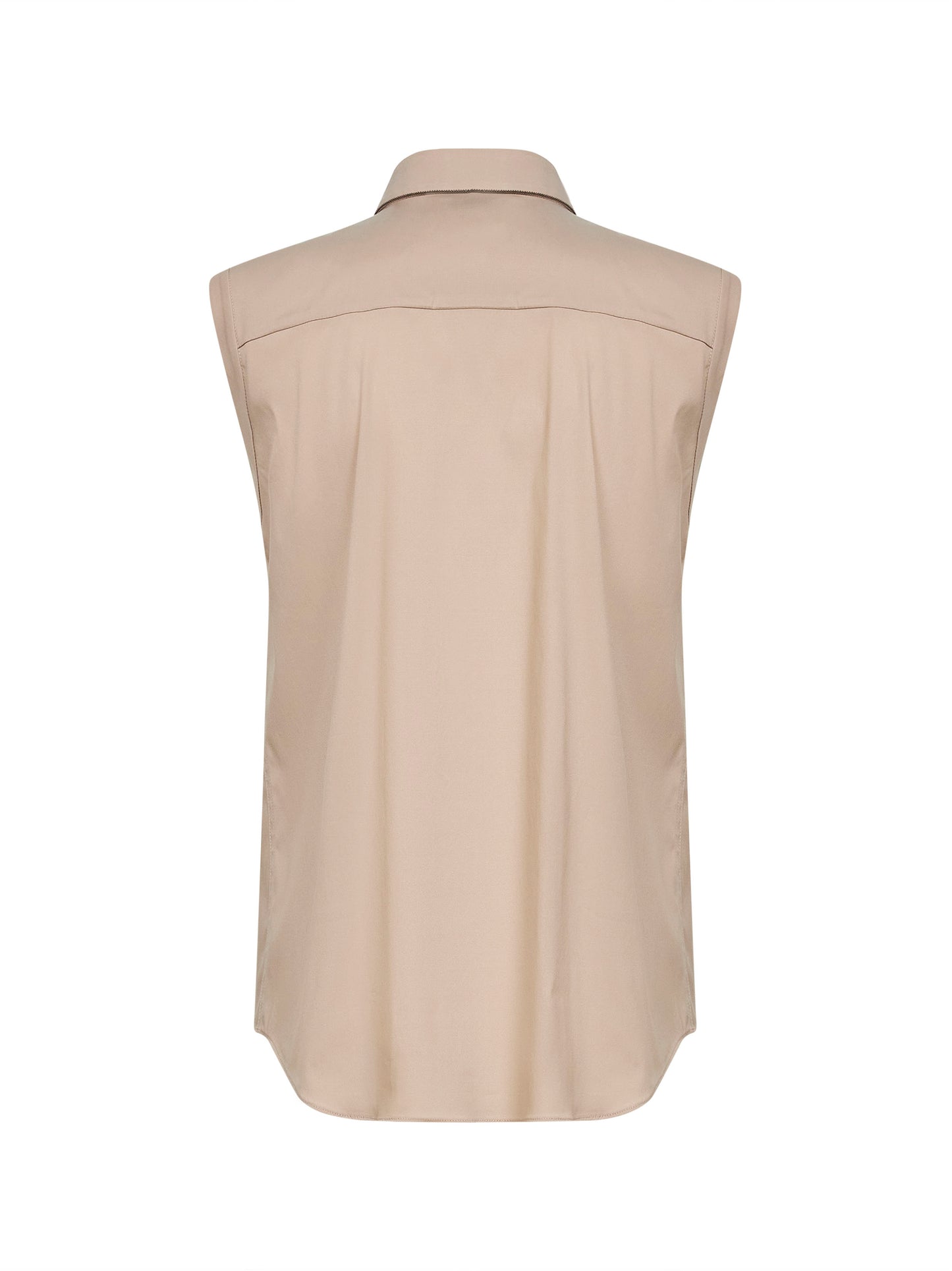 Light brown Shiny Trim poplin shirt