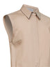 Light brown Shiny Trim poplin shirt