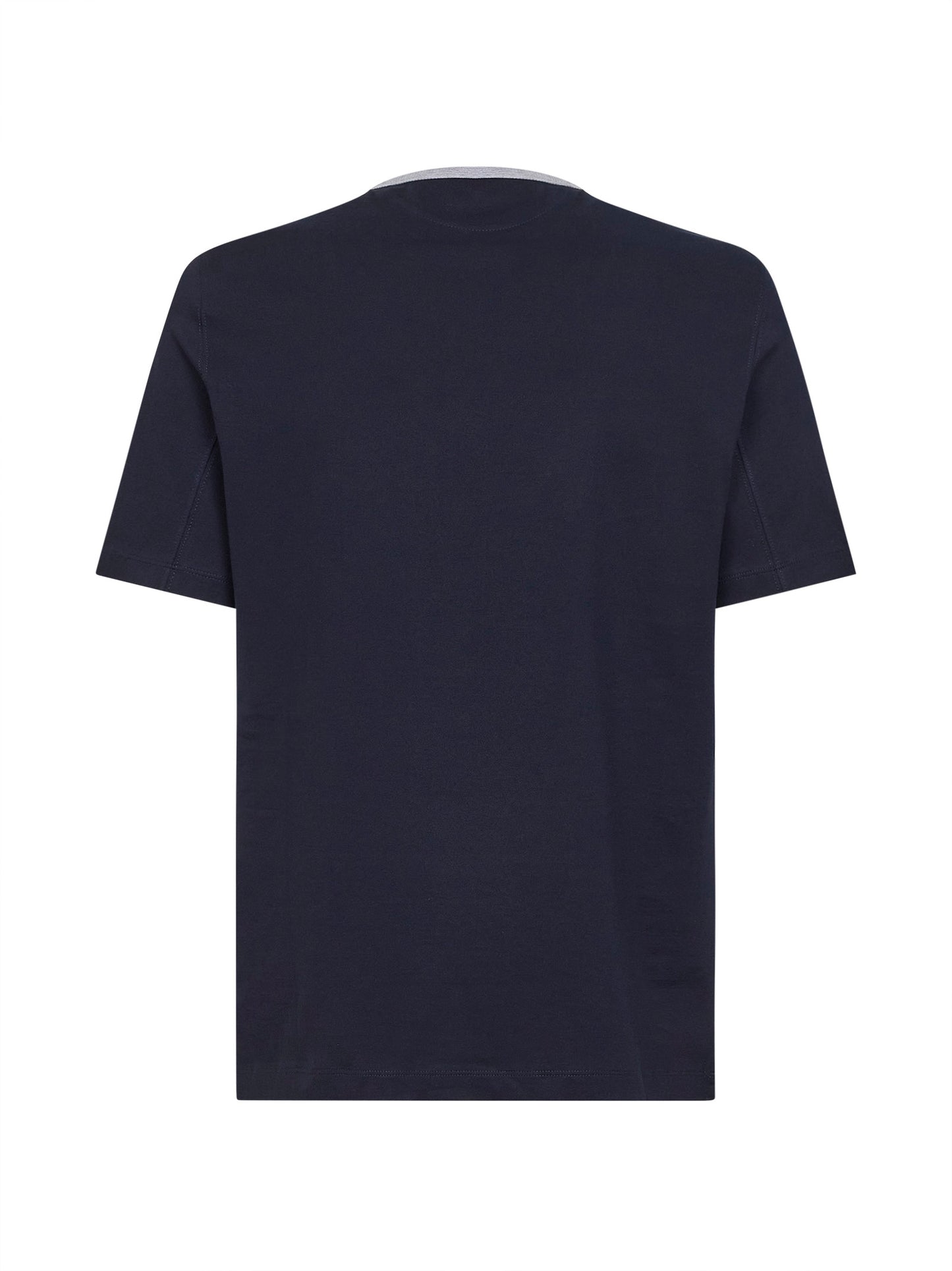 T-shirt in jersey di cotone cobalto con stampa