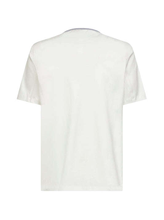 White cotton jersey printed T-shirt
