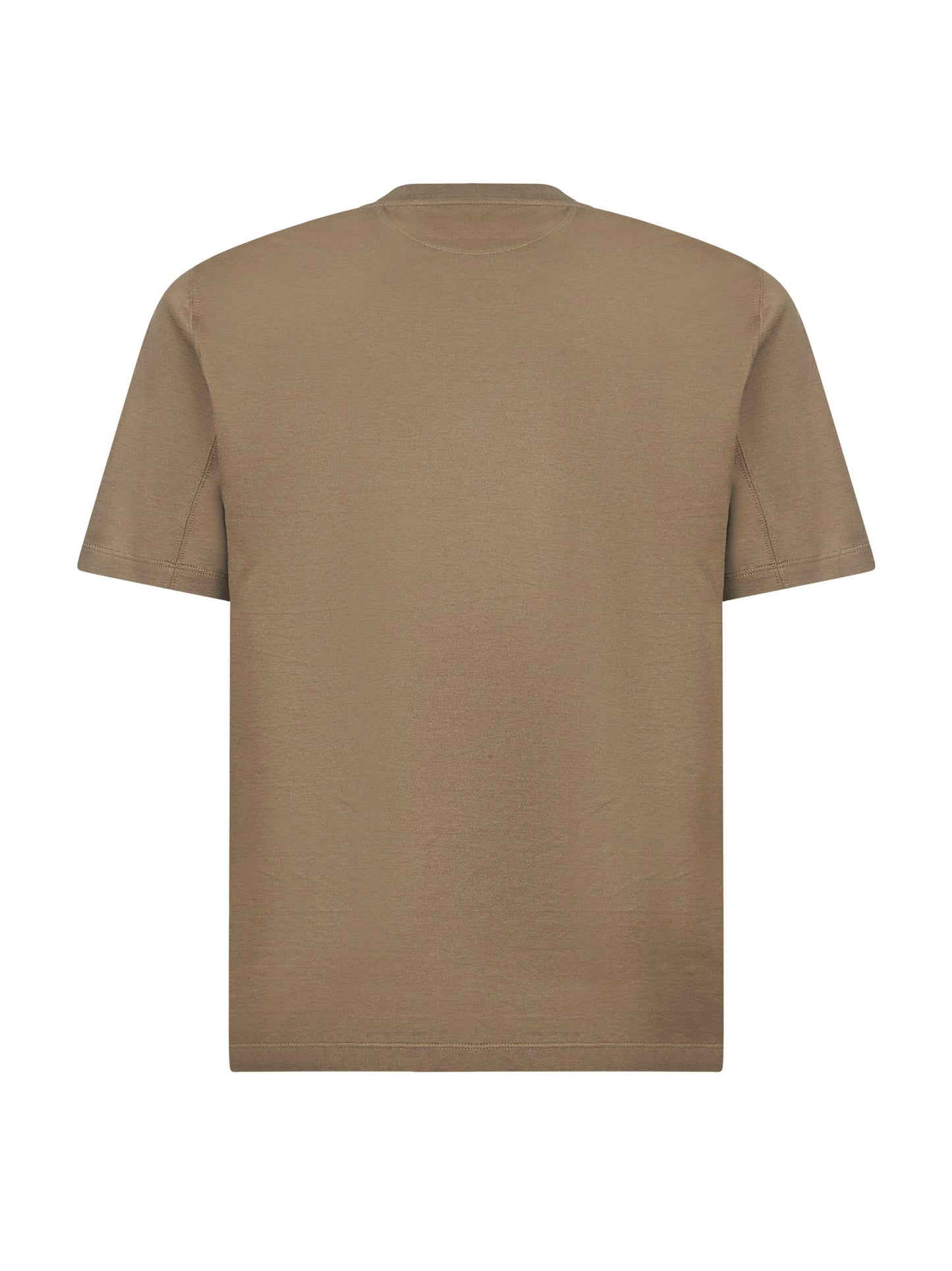 T-shirt girocollo in jersey di cotone kaki