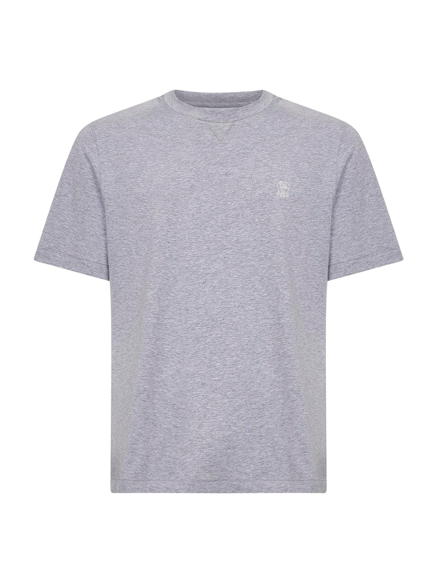 Grey Solomeo crest crewneck T-shirt
