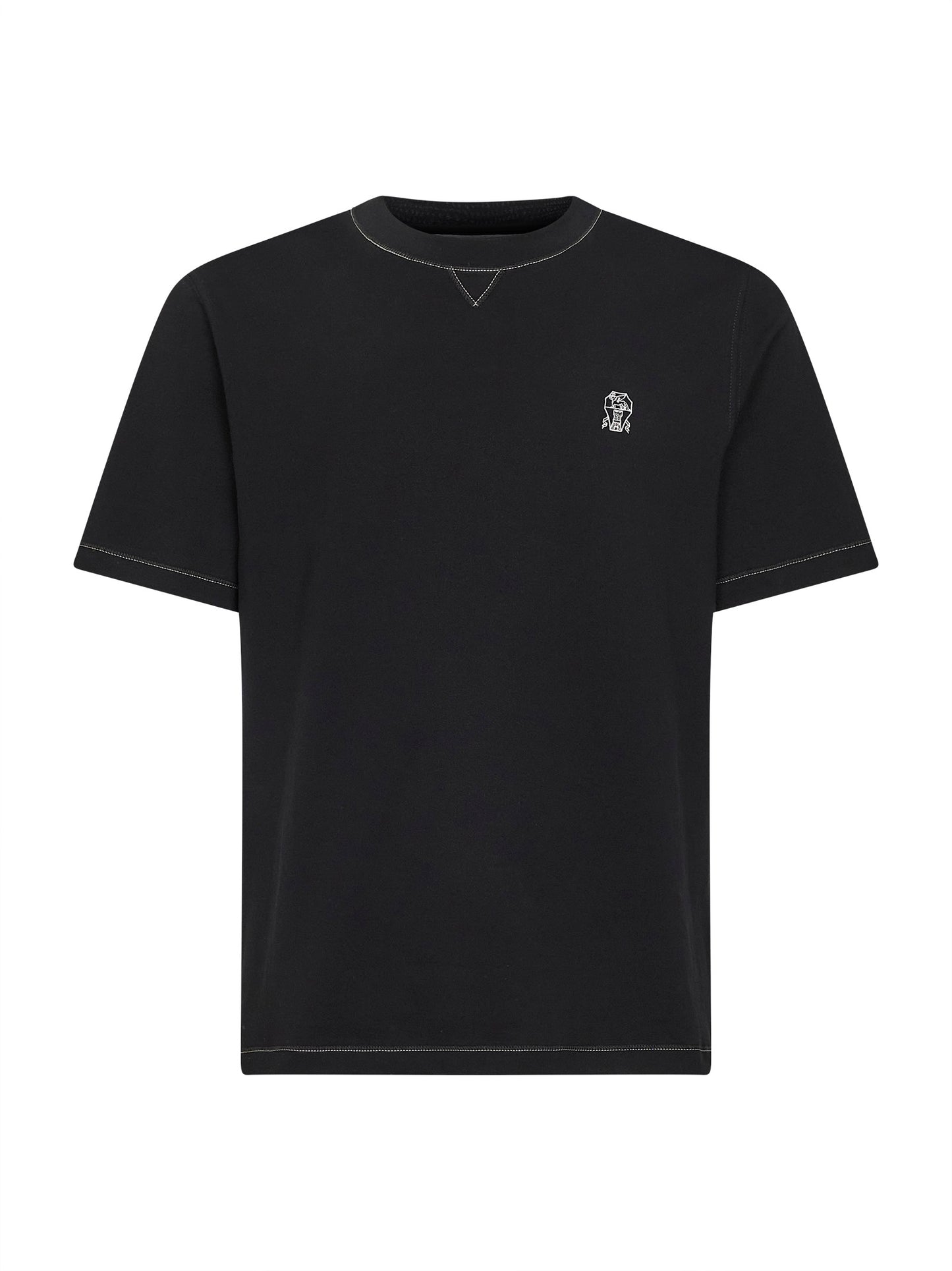 Black Solomeo crest crewneck T-shirt