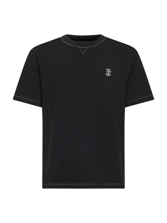 Black Solomeo crest crewneck T-shirt