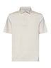 Cream white cotton jersey polo shirt
