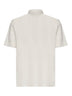 Cream white cotton jersey polo shirt