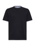 T-shirt in cotone nero con Faux Layering