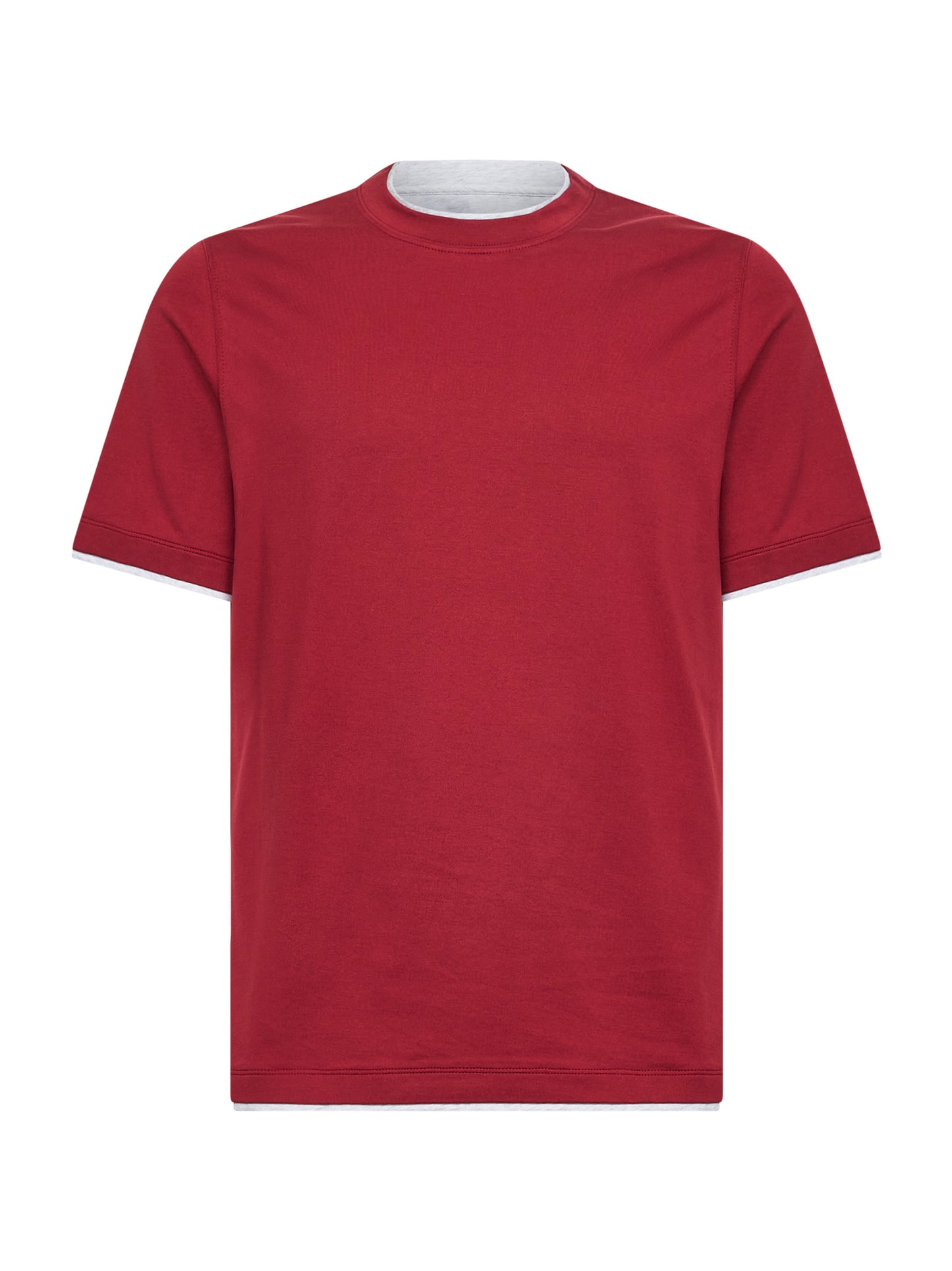 T-shirt in cotone ciliegia con Faux Layering