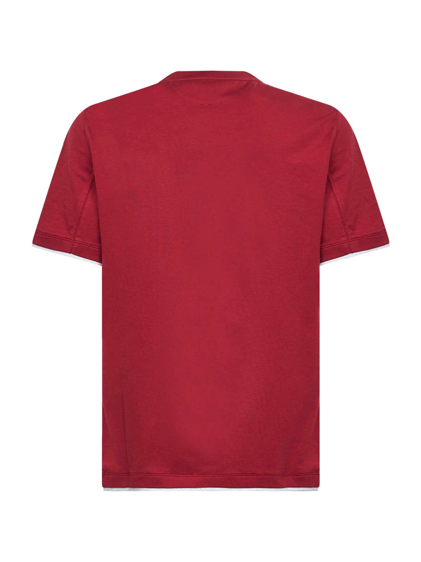 T-shirt in cotone ciliegia con Faux Layering