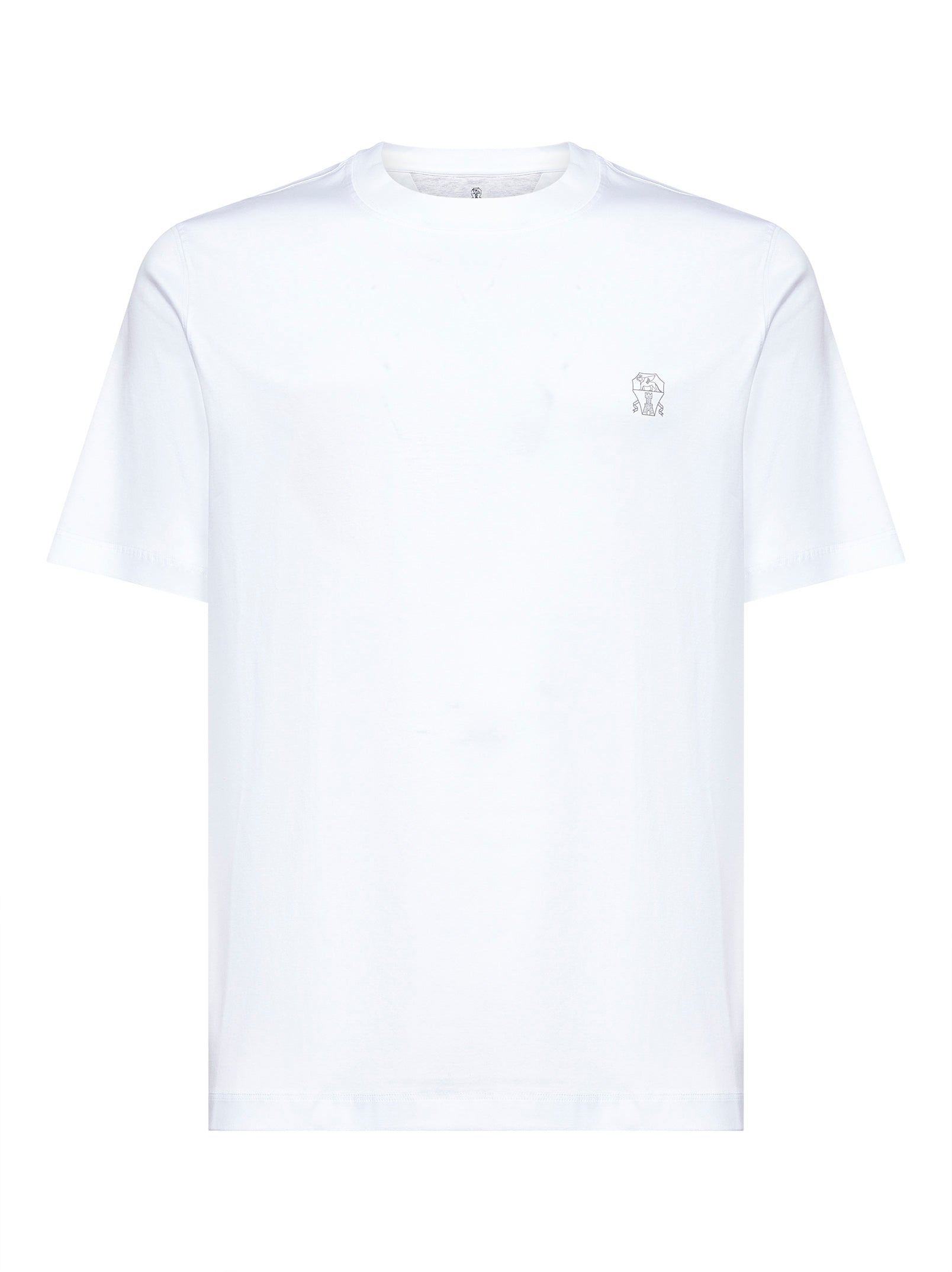 BRUNELLO CUCINELLI モニーレ装飾 半袖カットソー XS 白 White Solomeo crest T-shirt – Daniello.com