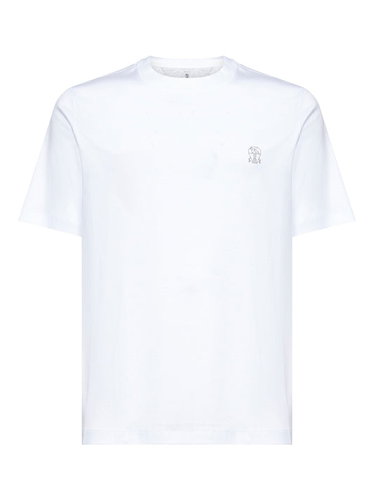 T-shirt bianca con stemma Solomeo