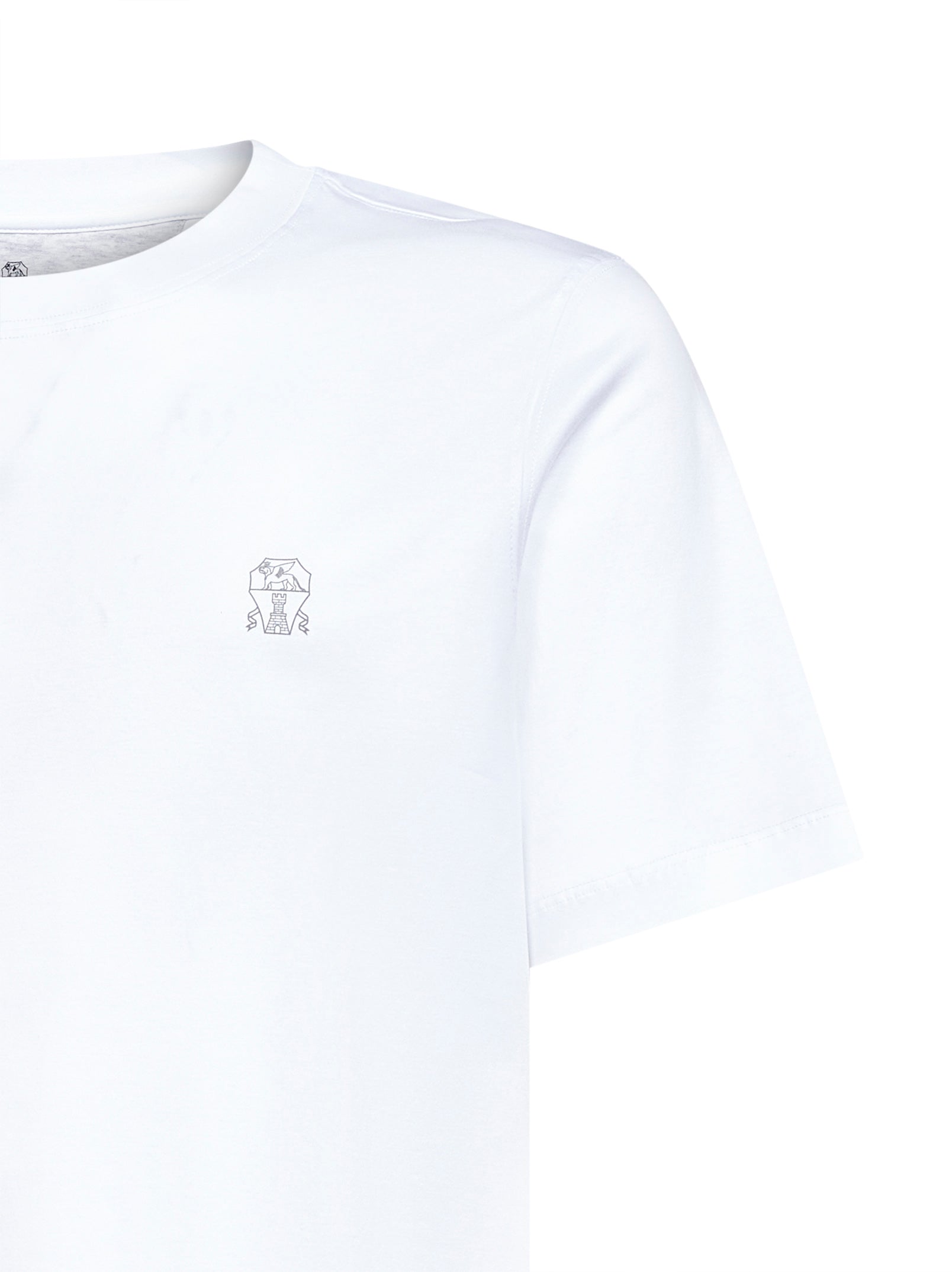 White Solomeo crest T-shirt – Daniello.com