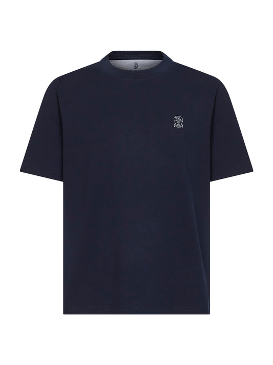 T-shirt cobalto con stemma Solomeo