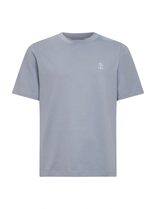 Slate blue Solomeo crest T-shirt
