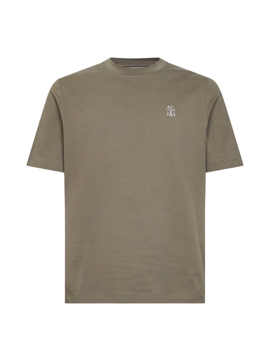 Khaki Solomeo crest T-shirt