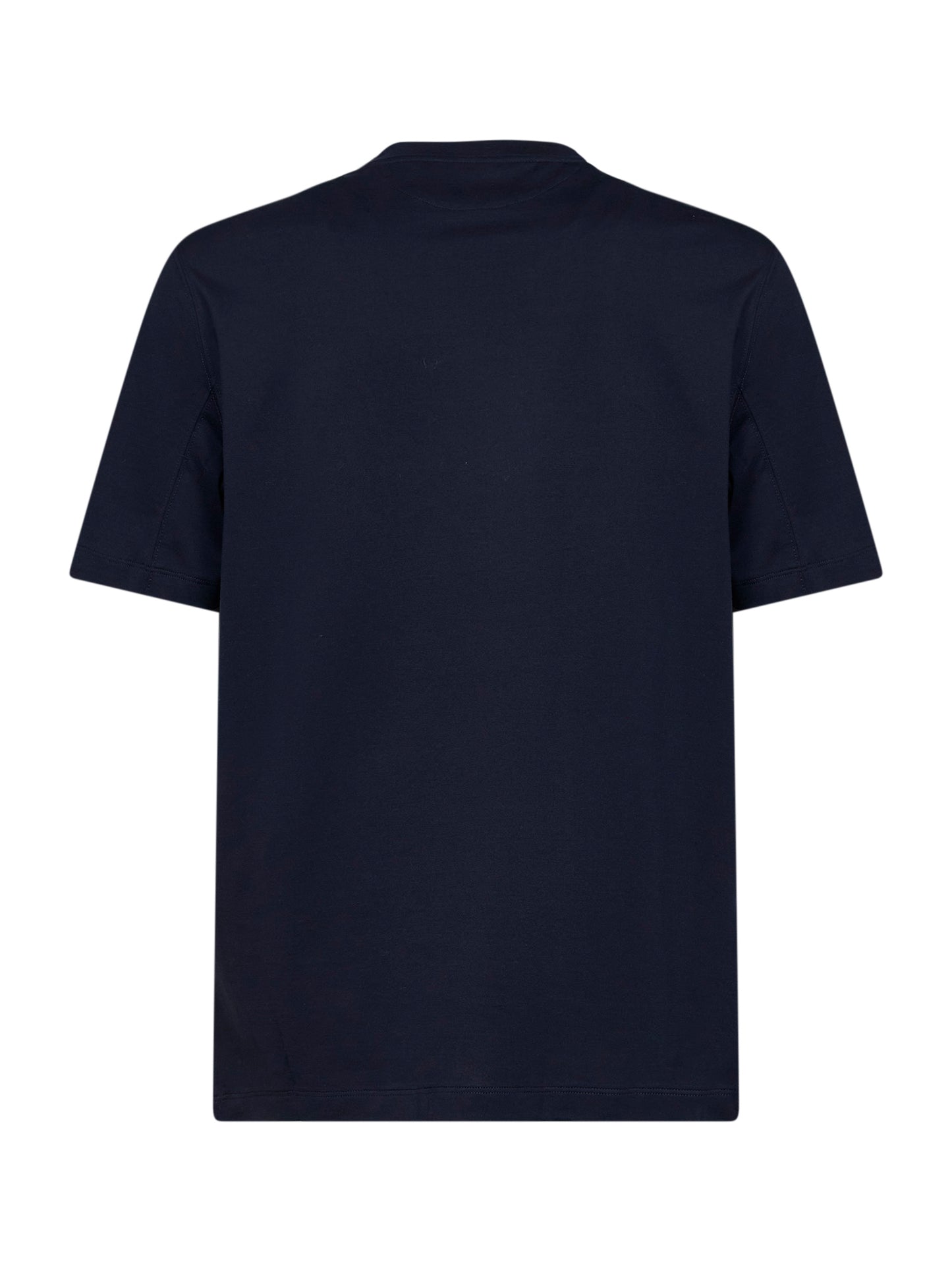 Cobalt blue cotton jersey printed crewneck T-shirt