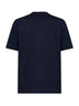 Cobalt blue cotton jersey printed crewneck T-shirt