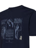 Cobalt blue cotton jersey printed crewneck T-shirt