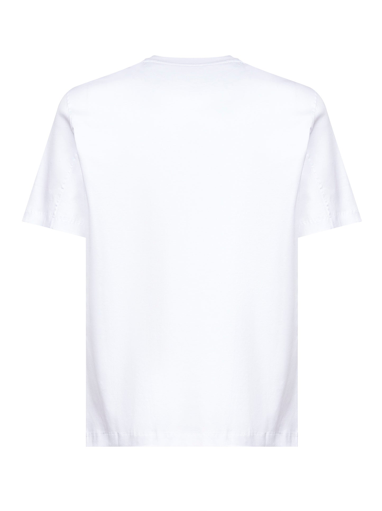 T-shirt girocollo in jersey bianco con stampa