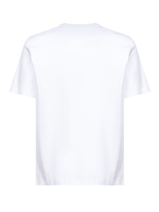 T-shirt girocollo in jersey bianco con stampa