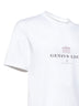 T-shirt girocollo in jersey bianco con stampa