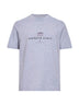 Grey jersey printed crewneck T-shirt<BR/>