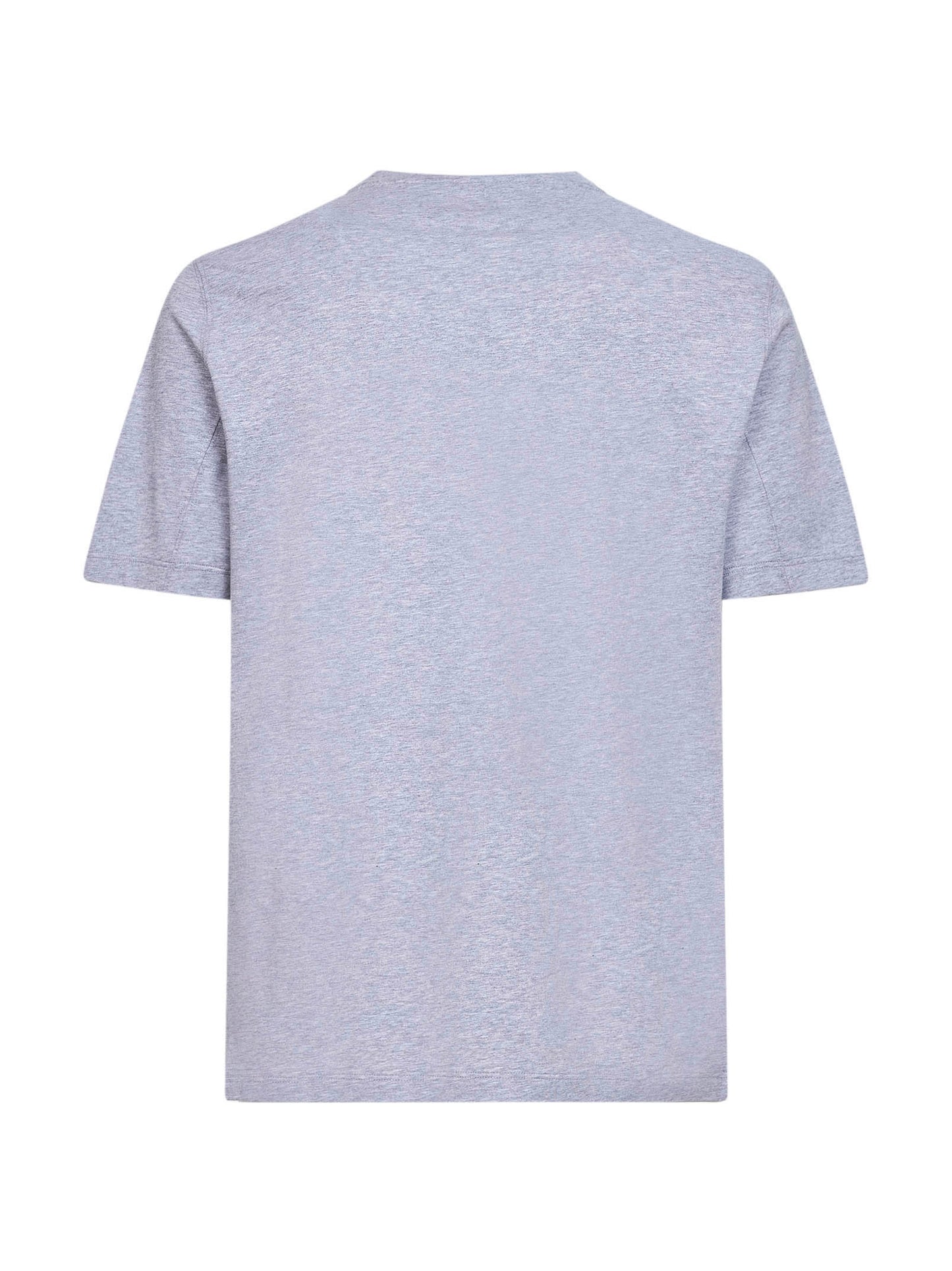 Grey jersey printed crewneck T-shirt<BR/>