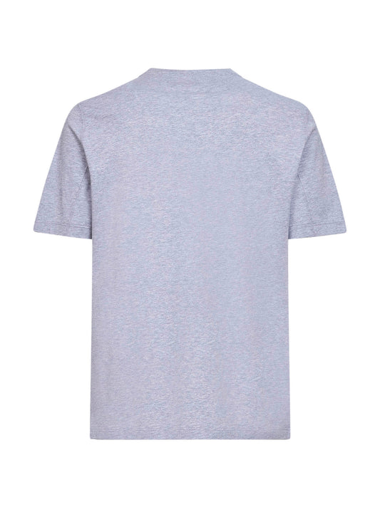T-shirt girocollo in jersey grigio con stampa