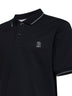 Polo in jersey di cotone nero con logo