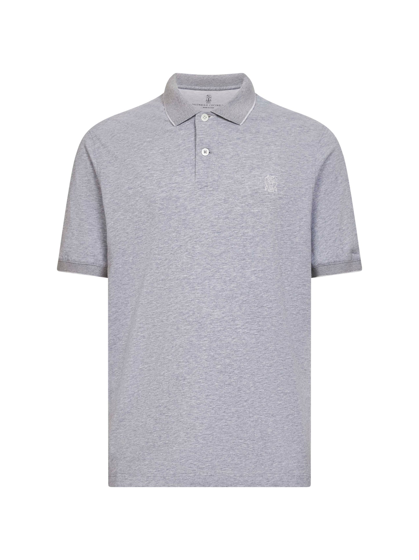 Polo in jersey di cotone grigio con logo