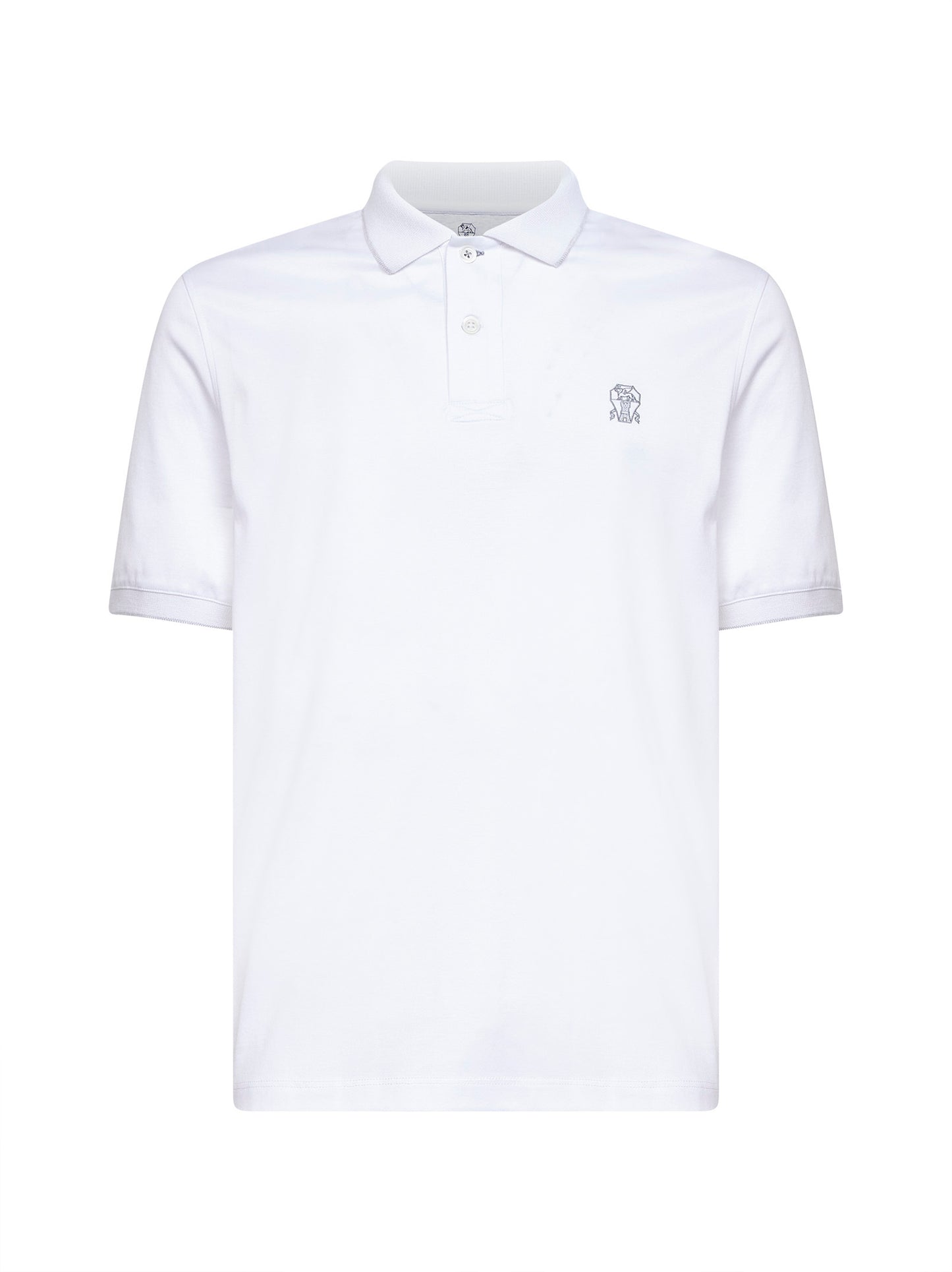 Polo in jersey di cotone bianco con logo