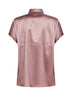 Camicia in raso stretch rosa antico con monile<BR/>